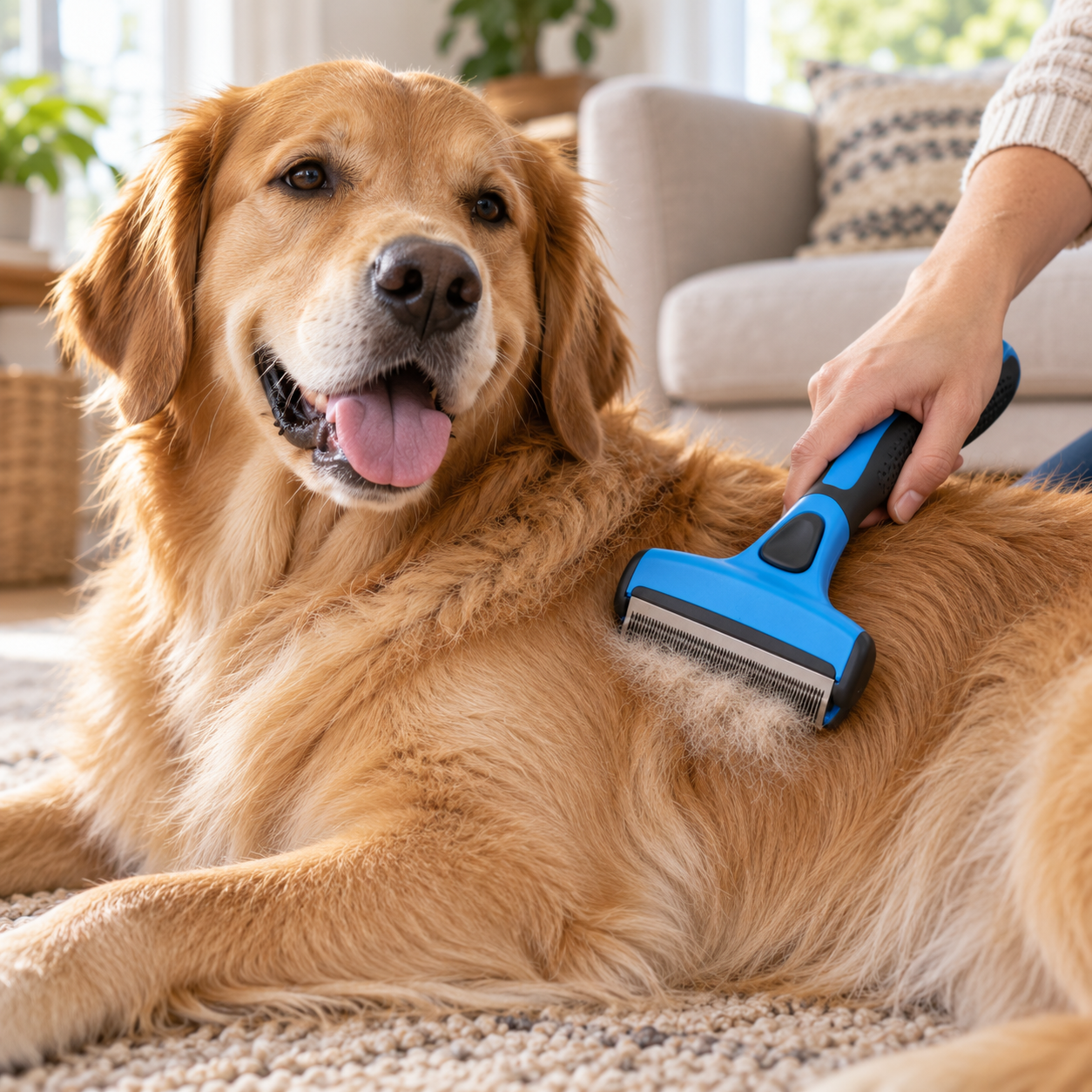 Dog deshedding brush