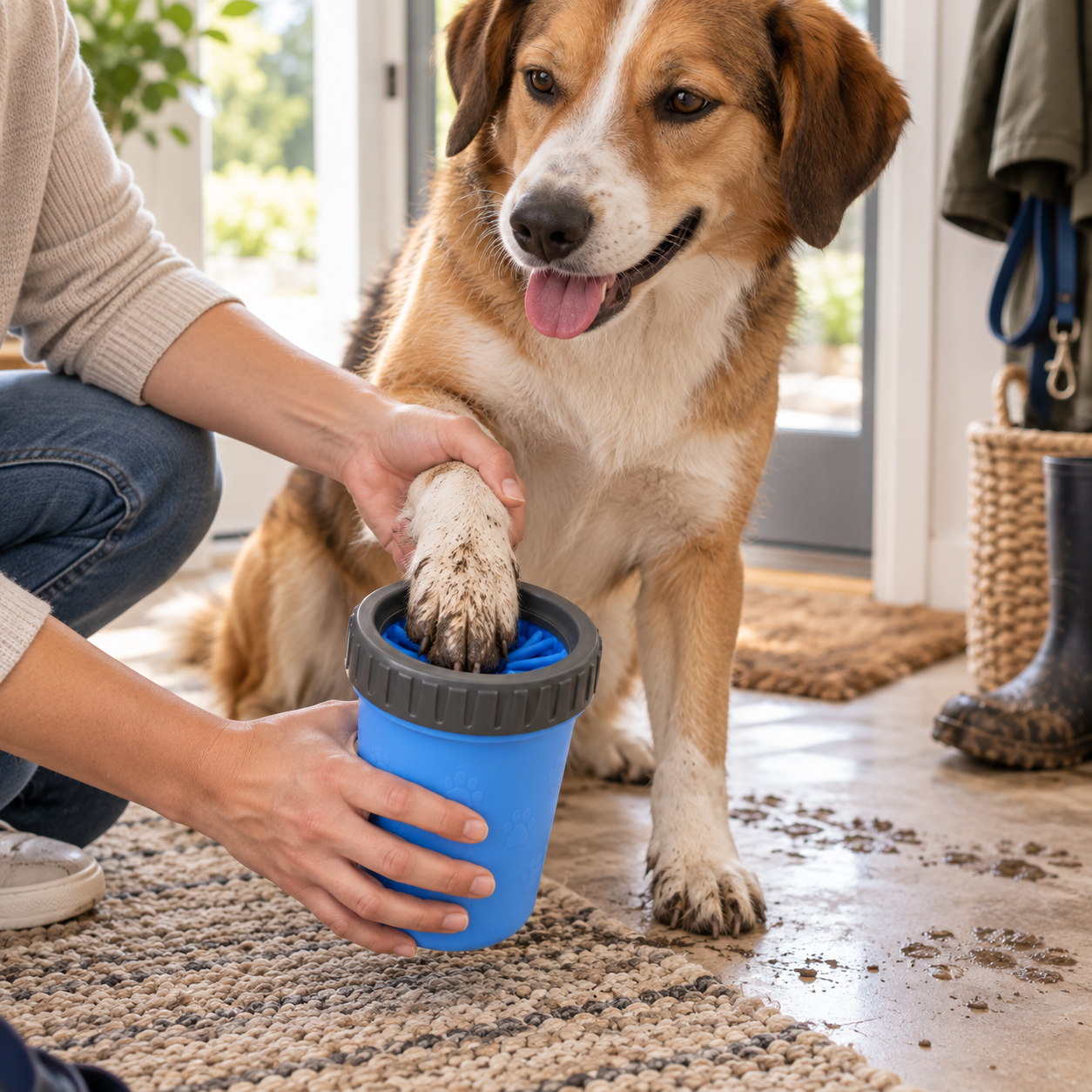 Dog paw cleaner cup