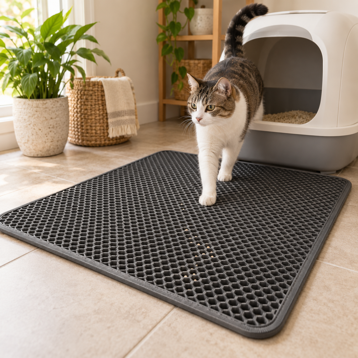 Cat litter trapping mat