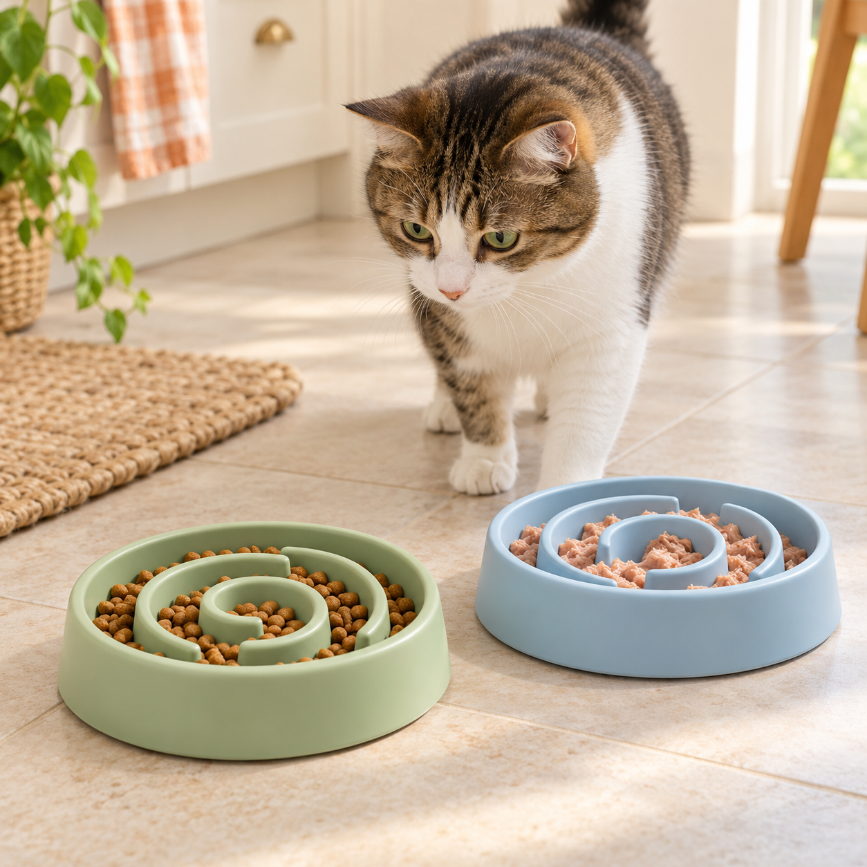 Silicone slow feeder bowls for cats
