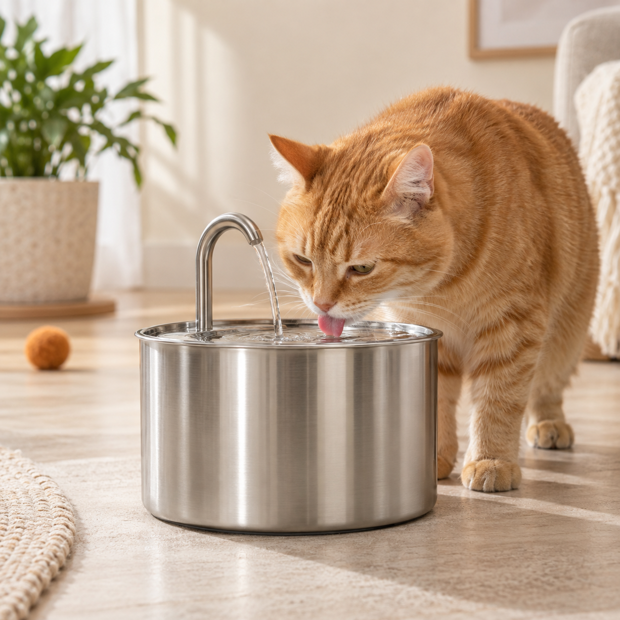 Stainless steel cat water fountain