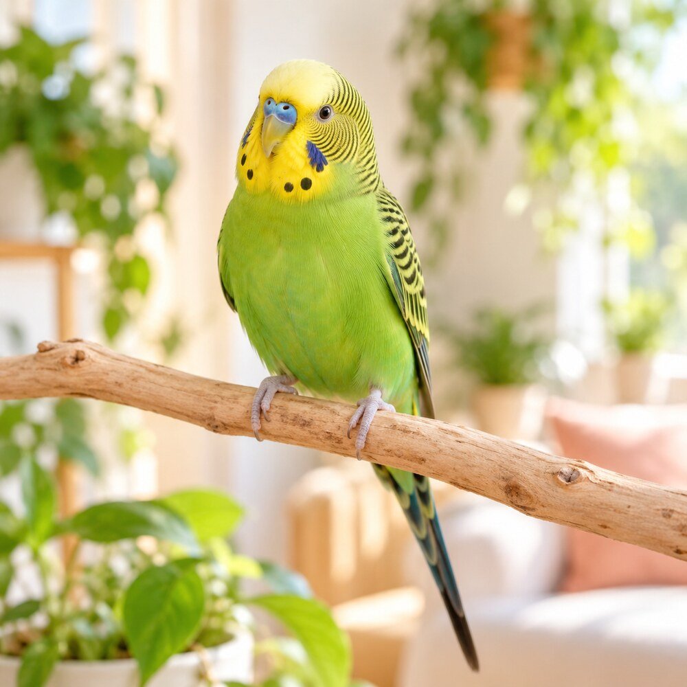 Happy pet bird