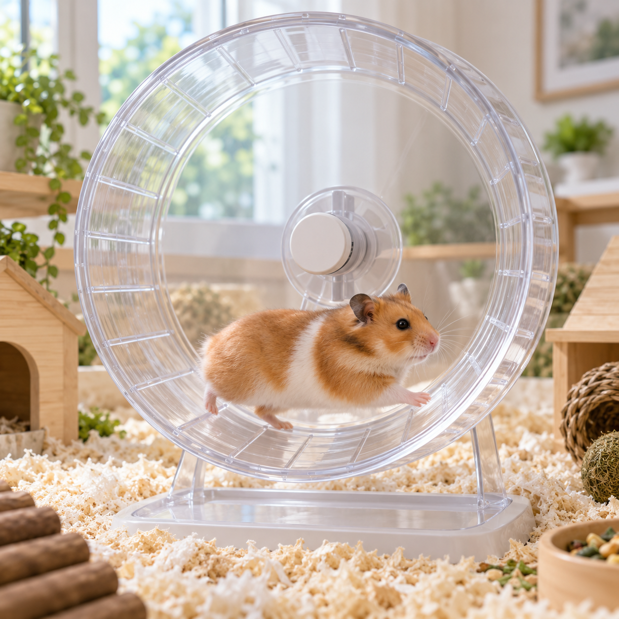 Silent hamster exercise wheel